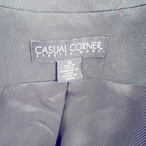 Casual Corner Black Blazer Stretch Wool Coat Size 10 - Picture 5 of 6